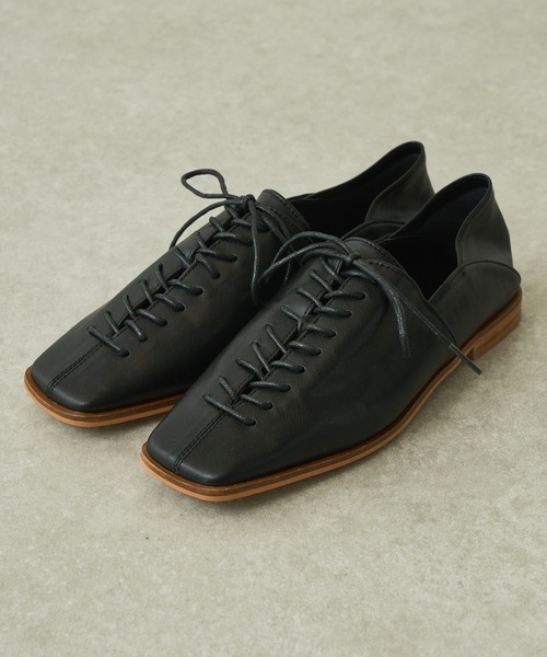 Lui's（ルイス）の「レースアップスクエアトゥシューズ（ドレスシューズ・レディース・ブラック/ホワイト・39/37）」の8枚目の写真