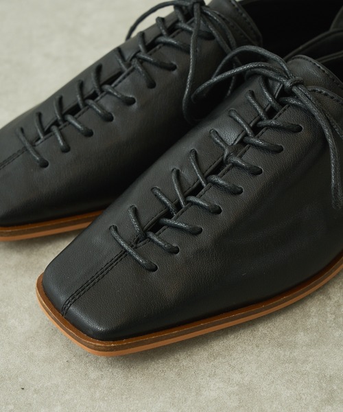 Lui's（ルイス）の「レースアップスクエアトゥシューズ（ドレスシューズ・レディース・ブラック/ホワイト・39/37）」の12枚目の写真