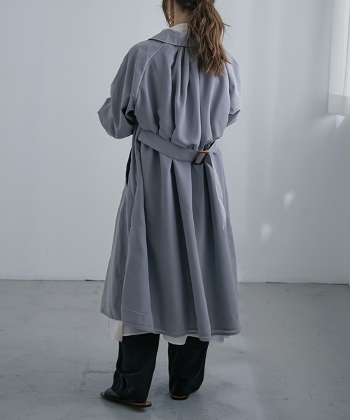 Fashion Letter（ファッションレター）の「バックシフォンロング丈トレンチコート（トレンチコート・レディース・ベージュ/ブルー/グレイッシュベージュ・M/L）」の15枚目の写真