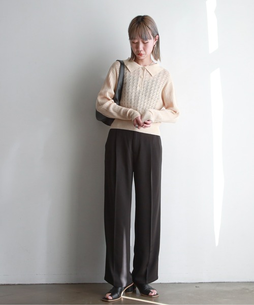 feepur(フェピュール)の「《セットアップ対応》タックワイドパンツ(スラックス・レディース・ブラック/アイボリー/モカ/ライトカーキ・SMALL/MEDIUM)」の7枚目の写真