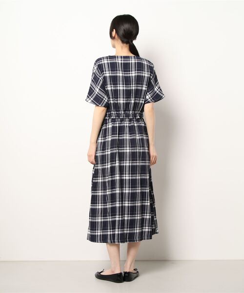 NOMBRE IMPAIR(ノンブルアンペール)の「オーガニックチェック 半袖ワンピース(ワンピース・レディース・ブラウン/ネイビー・FREE)」の16枚目の写真