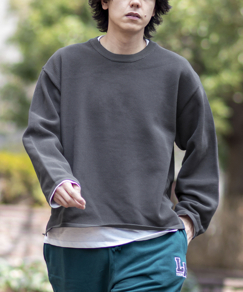 B.C STOCK（ベーセーストック）の「RePe KNIT2inLAYERED（ニット/セーター・メンズ・チャコールグレー/ブラック/ベージュ/イエロー/モスグリーン・MEDIUM/LARGE）」の2枚目の写真