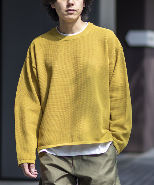 B.C STOCK（ベーセーストック）の「RePe KNIT2inLAYERED（ニット/セーター・メンズ・チャコールグレー/ブラック/ベージュ/イエロー/モスグリーン・MEDIUM/LARGE）」の5枚目の写真