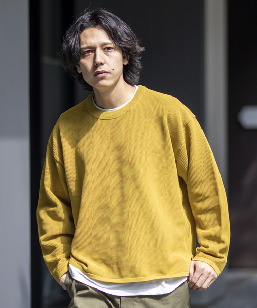B.C STOCK（ベーセーストック）の「RePe KNIT2inLAYERED（ニット/セーター・メンズ・チャコールグレー/ブラック/ベージュ/イエロー/モスグリーン・MEDIUM/LARGE）」の8枚目の写真