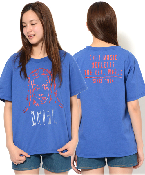 X-girl(エックスガール)の「FACE S/S BIG TEE(Tシャツ/カットソー・レディース・ホワイト/ブラック/レッド/ブルー・ONE SIZE)」の3枚目の写真