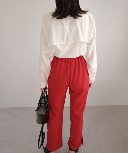 ANDJ(アンドジェイ)の「デザイン襟付マルチウェイシャツ(シャツ/ブラウス・レディース・ブラック/オフホワイト・M)」の4枚目の写真