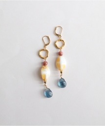 【Ceskariko】チェコガラスと海のしずくのピアス