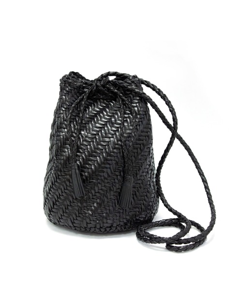 DRAGON（ドラゴン）の「【DRAGON DIFFUSION/ドラゴンディフュージョン】メッシュ レザー ショルダーバッグ　POMPOM DOUBLE（ショルダーバッグ・レディース・ダークブラウン/ブラック/ブラウン/ホワイト・FREE）」の3枚目の写真