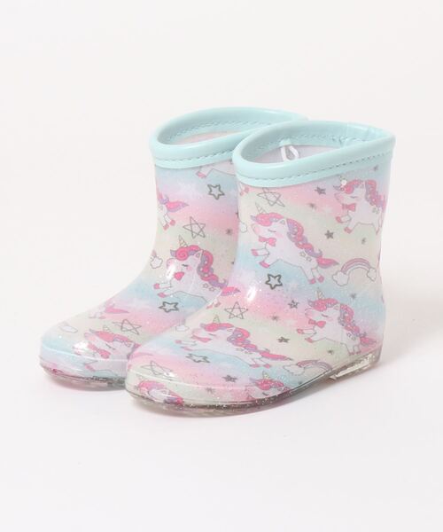 TSURUYA(ツルヤ)の「《DOUBLE ST》4956(レインシューズ・キッズ・ピンク/サックスブルー・16.0cm/15.0cm/17.0cm/19.0cm/18.0cm)」の1枚目の写真