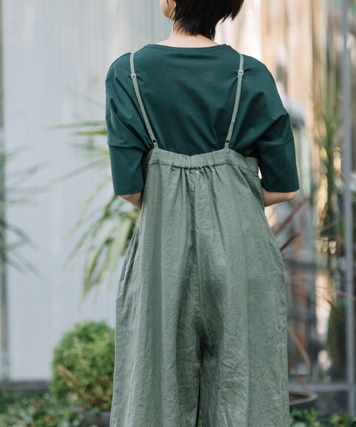 Munich（ミューニック）の「40sフレンチリネンコンビネゾン（サロペット/オーバーオール・レディース・ブラック/カーキ/ブルーグレー・S）」の9枚目の写真