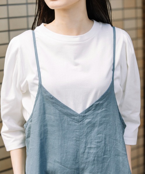 Munich（ミューニック）の「40sフレンチリネンコンビネゾン（サロペット/オーバーオール・レディース・ブラック/カーキ/ブルーグレー・S）」の15枚目の写真