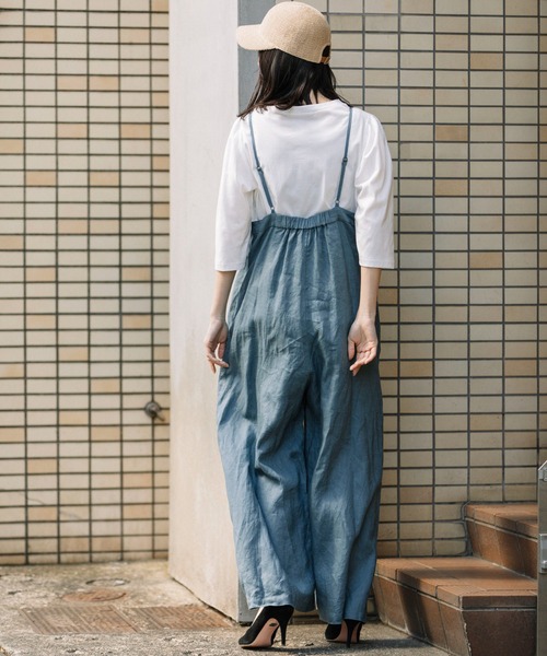 Munich（ミューニック）の「40sフレンチリネンコンビネゾン（サロペット/オーバーオール・レディース・ブラック/カーキ/ブルーグレー・S）」の12枚目の写真