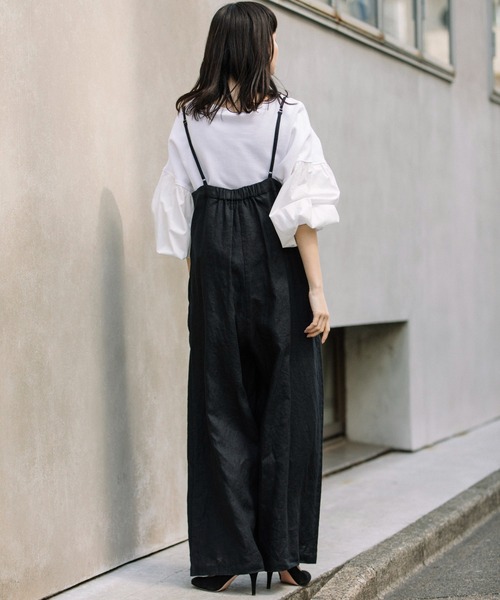 Munich（ミューニック）の「40sフレンチリネンコンビネゾン（サロペット/オーバーオール・レディース・ブラック/カーキ/ブルーグレー・S）」の22枚目の写真