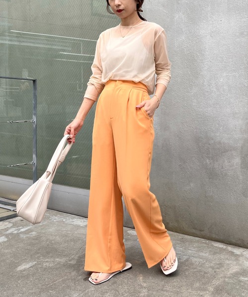 CAPRICIEUX LE'MAGE（カプリシューレマージュ）の「パワーメッシュプルオーバー（Tシャツ/カットソー・レディース・ブラック/ベージュ/ライトグリーン・FREE）」の10枚目の写真