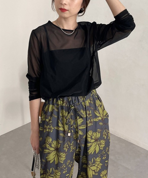 CAPRICIEUX LE'MAGE（カプリシューレマージュ）の「パワーメッシュプルオーバー（Tシャツ/カットソー・レディース・ブラック/ベージュ/ライトグリーン・FREE）」の15枚目の写真