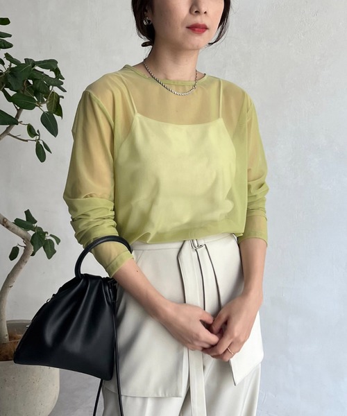 CAPRICIEUX LE'MAGE（カプリシューレマージュ）の「パワーメッシュプルオーバー（Tシャツ/カットソー・レディース・ブラック/ベージュ/ライトグリーン・FREE）」の22枚目の写真