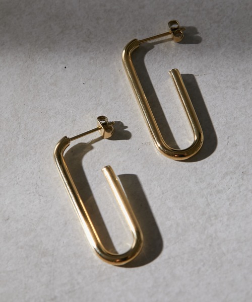 ear PAPILLONNER（イアパピヨネ）の「ステンレスロングフープピアス（ピアス（両耳用）・レディース・ゴールド/シルバー・FREE）」の7枚目の写真