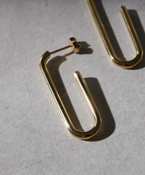 ear PAPILLONNER（イアパピヨネ）の「ステンレスロングフープピアス（ピアス（両耳用）・レディース・ゴールド/シルバー・FREE）」の10枚目の写真