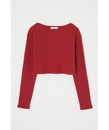 MOUSSY | CROPPED RIB LONG Tシャツ(Tシャツ/カットソー)
