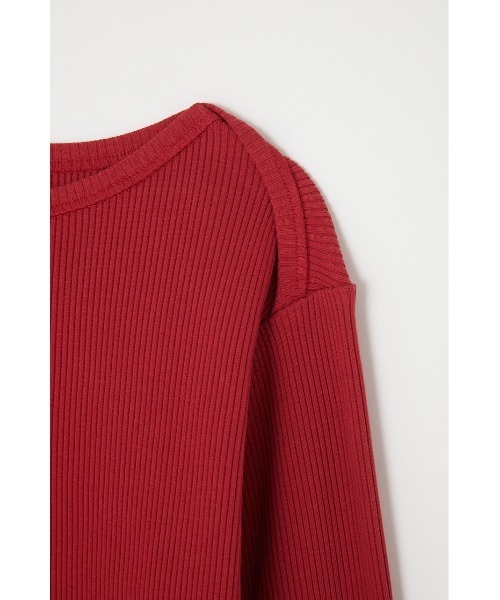 MOUSSY（マウジー）の「CROPPED RIB LONG Tシャツ（Tシャツ/カットソー・レディース・ライトブルー/ブラック/オフホワイト/レッド・FREE）」の14枚目の写真