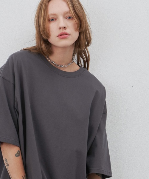 AIVER（アイバー）の「AIVER　16/-ウォッシュ天竺S/SビッグTEE（Tシャツ/カットソー・メンズ・ブラック/ホワイト/ブルー系その他/チャコールグレー・MEDIUM/LARGE/SMALL）」の20枚目の写真