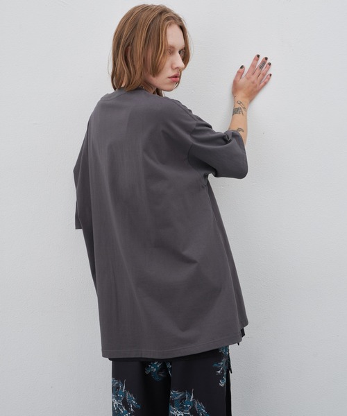 AIVER（アイバー）の「AIVER　16/-ウォッシュ天竺S/SビッグTEE（Tシャツ/カットソー・メンズ・ブラック/ホワイト/ブルー系その他/チャコールグレー・MEDIUM/LARGE/SMALL）」の19枚目の写真