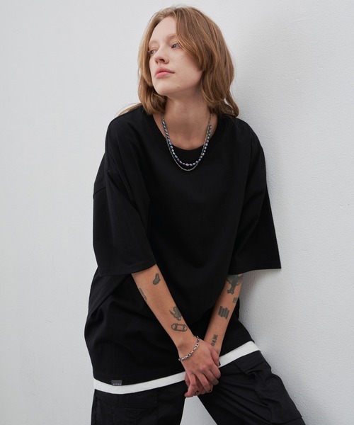 AIVER（アイバー）の「AIVER　16/-ウォッシュ天竺S/SビッグTEE（Tシャツ/カットソー・メンズ・ブラック/ホワイト/ブルー系その他/チャコールグレー・MEDIUM/LARGE/SMALL）」の11枚目の写真