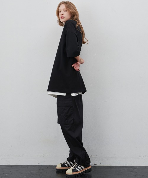 AIVER（アイバー）の「AIVER　16/-ウォッシュ天竺S/SビッグTEE（Tシャツ/カットソー・メンズ・ブラック/ホワイト/ブルー系その他/チャコールグレー・MEDIUM/LARGE/SMALL）」の16枚目の写真