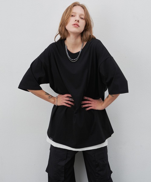 AIVER（アイバー）の「AIVER　16/-ウォッシュ天竺S/SビッグTEE（Tシャツ/カットソー・メンズ・ブラック/ホワイト/ブルー系その他/チャコールグレー・MEDIUM/LARGE/SMALL）」の13枚目の写真