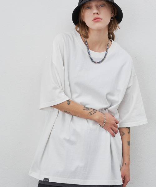 AIVER（アイバー）の「AIVER　16/-ウォッシュ天竺S/SビッグTEE（Tシャツ/カットソー・メンズ・ブラック/ホワイト/ブルー系その他/チャコールグレー・MEDIUM/LARGE/SMALL）」の6枚目の写真