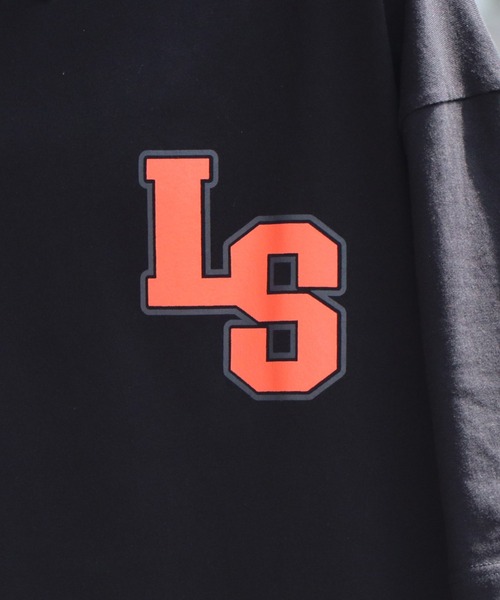 ILL'S(イルズ)の「ビッグシルエット BLOCK LS 発泡プリント カレッジロゴTシャツ【ILL'S】(Tシャツ/カットソー・メンズ・ホワイト/ブラック/ブルー・M/L)」の7枚目の写真