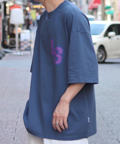 ILL'S(イルズ)の「ビッグシルエット BLOCK LS 発泡プリント カレッジロゴTシャツ【ILL'S】(Tシャツ/カットソー・メンズ・ホワイト/ブラック/ブルー・M/L)」の14枚目の写真
