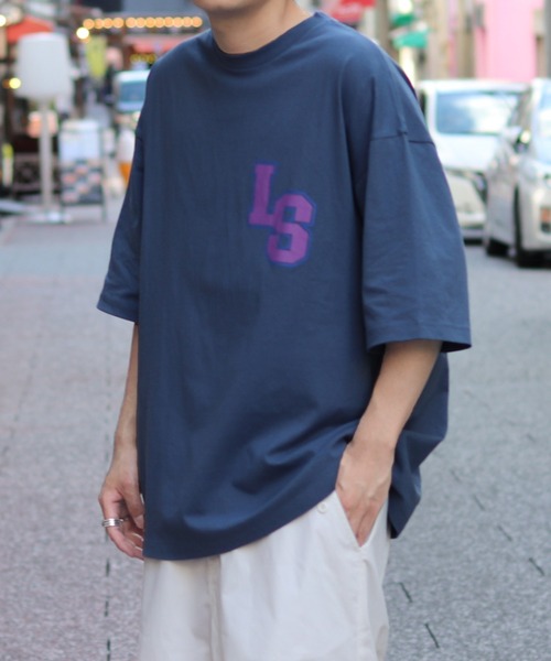 ILL'S(イルズ)の「ビッグシルエット BLOCK LS 発泡プリント カレッジロゴTシャツ【ILL'S】(Tシャツ/カットソー・メンズ・ホワイト/ブラック/ブルー・M/L)」の12枚目の写真