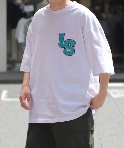 ILL'S(イルズ)の「ビッグシルエット BLOCK LS 発泡プリント カレッジロゴTシャツ【ILL'S】(Tシャツ/カットソー・メンズ・ホワイト/ブラック/ブルー・M/L)」の8枚目の写真