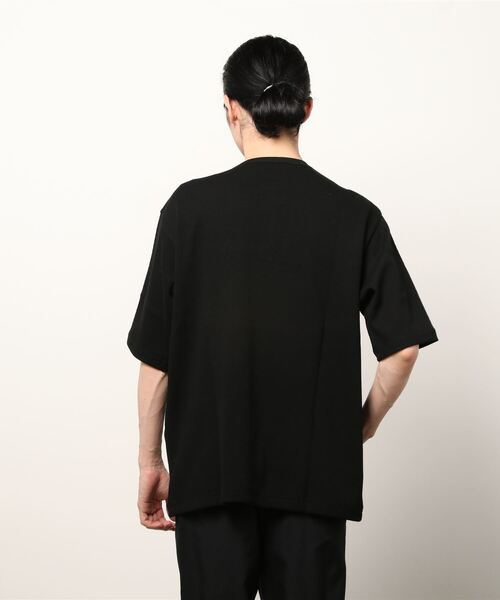 ATON（エイトン）の「ATON（エイトン）SUPIMA AIR HONEYCOMB | HENRYNECK T-SHIRT（Tシャツ/カットソー・メンズ・ブラック/チャコール・4/6）」の5枚目の写真