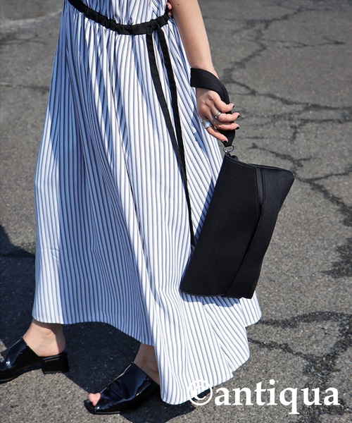 antiqua（アンティカ）の「ウェットスーツ素材3wayバッグ（クラッチバッグ・レディース・ブラック・FREE）」の11枚目の写真