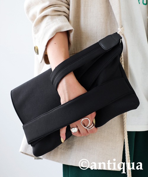 antiqua（アンティカ）の「ウェットスーツ素材3wayバッグ（クラッチバッグ・レディース・ブラック・FREE）」の14枚目の写真