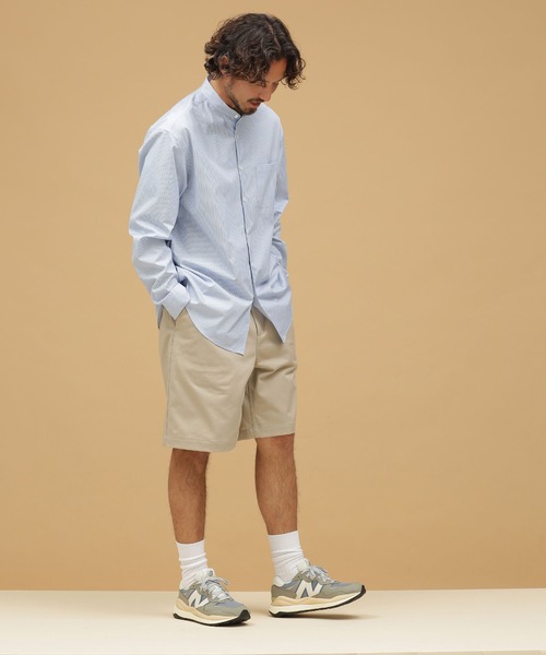 NANO universe(ナノユニバース)の「LB.03/ワンタックチノショーツ(チノパンツ・メンズ・ベージュ/カーキ/ブラック・S/L/M)」の22枚目の写真