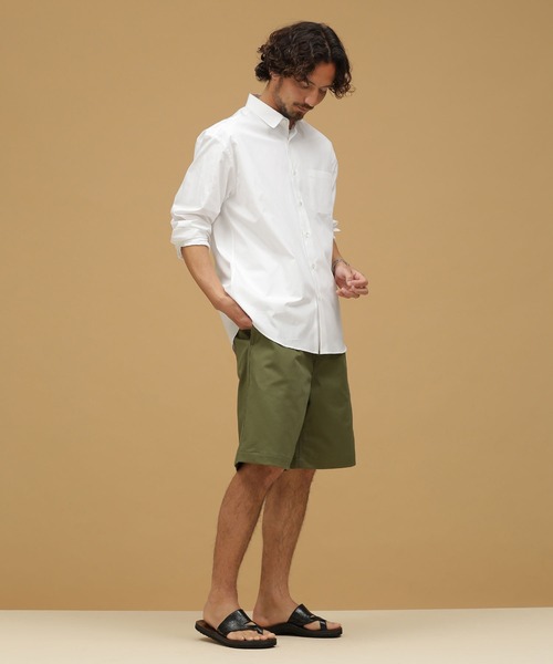 NANO universe(ナノユニバース)の「LB.03/ワンタックチノショーツ(チノパンツ・メンズ・ベージュ/カーキ/ブラック・S/L/M)」の15枚目の写真