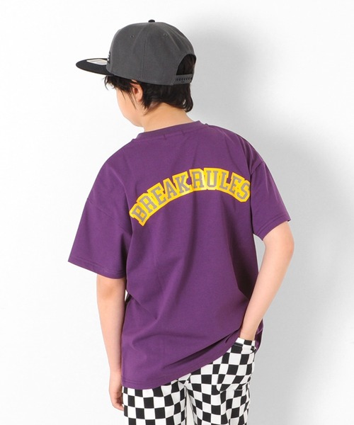 GLAZOS(グラソス)の「【接触冷感】ドロップショルダー・リフレクトロゴバックプリント半袖Tシャツ(Tシャツ/カットソー・キッズ・ブルー/パープル/ホワイト・130cm/140cm/150cm/170cm/160cm)」の3枚目の写真