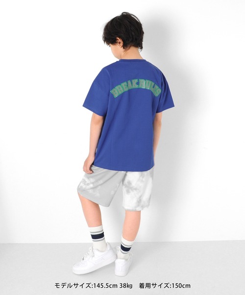 GLAZOS(グラソス)の「【接触冷感】ドロップショルダー・リフレクトロゴバックプリント半袖Tシャツ(Tシャツ/カットソー・キッズ・ブルー/パープル/ホワイト・130cm/140cm/150cm/170cm/160cm)」の6枚目の写真