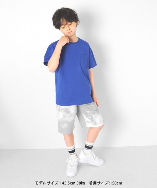 GLAZOS(グラソス)の「【接触冷感】ドロップショルダー・リフレクトロゴバックプリント半袖Tシャツ(Tシャツ/カットソー・キッズ・ブルー/パープル/ホワイト・130cm/140cm/150cm/170cm/160cm)」の7枚目の写真