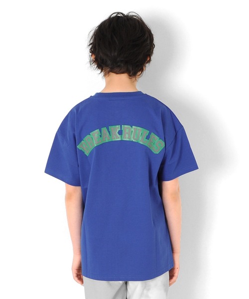 GLAZOS(グラソス)の「【接触冷感】ドロップショルダー・リフレクトロゴバックプリント半袖Tシャツ(Tシャツ/カットソー・キッズ・ブルー/パープル/ホワイト・130cm/140cm/150cm/170cm/160cm)」の11枚目の写真