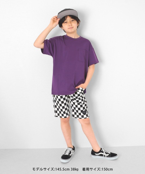 GLAZOS(グラソス)の「【接触冷感】ドロップショルダー・リフレクトロゴバックプリント半袖Tシャツ(Tシャツ/カットソー・キッズ・ブルー/パープル/ホワイト・130cm/140cm/150cm/170cm/160cm)」の9枚目の写真