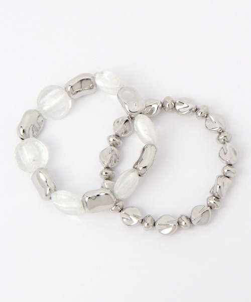 LOWRYS FARM(ローリーズファーム)の「MIXパーツゴムブレスレット 287721(ブレスレット・レディース・シルバー/ゴールド系その他/ゴールド系その他2・FREE)」の2枚目の写真