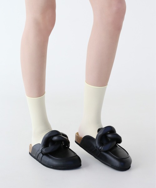 minsobi（ミンソビ）の「リブシアークルーソックス（ソックス/靴下・レディース・ブラック/パープル/アイボリー/ミント/ライトイエロー/コーラルピンク/スカイブルー系・FREE）」の6枚目の写真