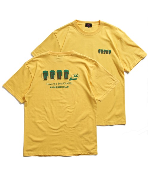 ROTAR（ローター）の「Have the Best KANPAI Tee BEER カンパイ バックプリント（Tシャツ/カットソー・メンズ・ホワイト/イエロー系その他/ブラック/ライトブルー・SMALL/MEDIUM/LARGE/X-LARGE）」の4枚目の写真