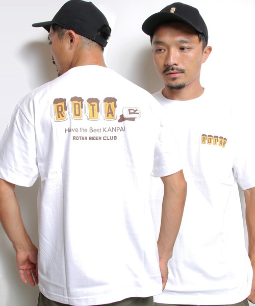 ROTAR（ローター）の「Have the Best KANPAI Tee BEER カンパイ バックプリント（Tシャツ/カットソー・メンズ・ホワイト/イエロー系その他/ブラック/ライトブルー・SMALL/MEDIUM/LARGE/X-LARGE）」の2枚目の写真