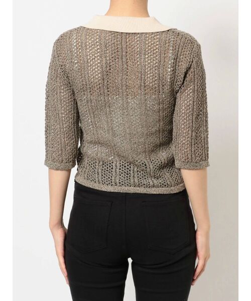 MURUA（ムルーア）の「メッシュニットポロシャツ（ポロシャツ・レディース・ブラック/ブラウン/グリーン・FREE）」の7枚目の写真