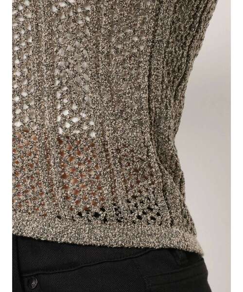 MURUA（ムルーア）の「メッシュニットポロシャツ（ポロシャツ・レディース・ブラック/ブラウン/グリーン・FREE）」の10枚目の写真